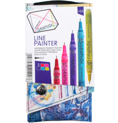 Набор капиллярных ручек Derwent Graphik Line Painter 5 цветов №3
