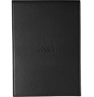 Блокнот в клетку Rhodia ePURE кожаная обложка черный А6 / 80 листов / 80 гм