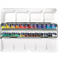 Акварель Cotman Winsor&Newton в наборе 24 цвета в кейсе малые кюветы