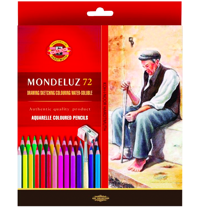 Карандаши акварельные Koh-I-Noor Mondeluz Old Man набор 72 цвета с кистью и точилкой