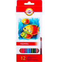 Карандаши акварельные Koh-I-Noor Рыбы набор 12 цветов