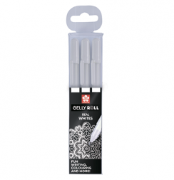 Набор белых гелевых ручек Sakura Gelly Roll 3 штуки с толщиной линии 0.4 мм
