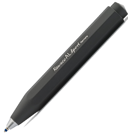 Ручка шариковая Kaweco AL Sport Black 1 мм алюминий в футляре черная