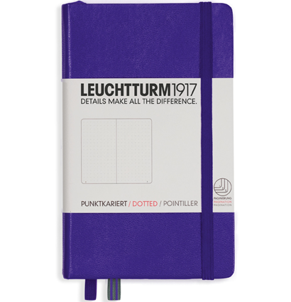 Записная книжка Leuchtturm «Pocket» A6 в точку фиолетовая 187 стр.