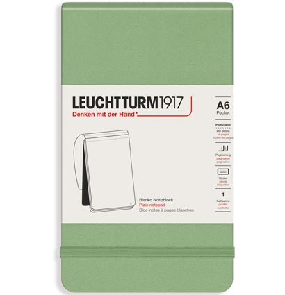 Блокнот Leuchtturm «Reporter Notepad Pocket» A6 нелинованный пастельный зеленый 188 стр.