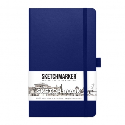 Скетчбук Sketchmarker королевский синий с твердой обложкой А5 / 80 листов / 140 гм