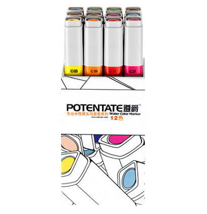 Набор маркеров для скетчинга Potentate Box Set 12 (water based)