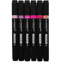 Набор маркеров для скетчинга Potentate Alcohol Based Set 6 Lavender (розово-фиолетовые)