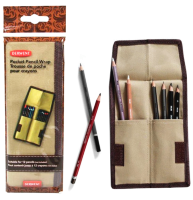 Карманный пенал для карандашей Derwent Pocket Pencil Wrap бежевый