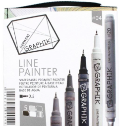 Набор капиллярных ручек Derwent Graphik Line Painter 5 цветов №4