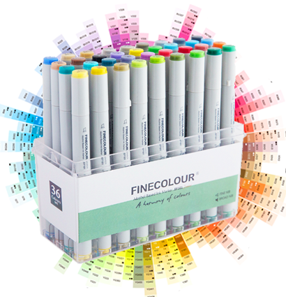 Finecolour Junior набор спиртовых маркеров 36 цветов в фирменном кейсе
