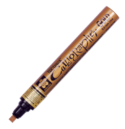 Маркер золотой для каллиграфии Sakura Pen-Touch Calligrapher с архивными чернилами (для всех поверхностей)