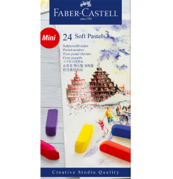 Пастель мягкая сухая Faber-Castell Soft Pastels художественная 24 цвета 1/2 мелка в картонной упаковке