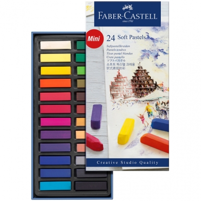 Пастель мягкая сухая Faber-Castell Soft Pastels художественная 24 цвета 1/2 мелка в картонной упаковке