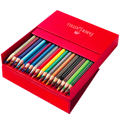 Цветные карандаши Faber-Castell Colour Grip 36 цветов набор в кейсе, водорастворимые