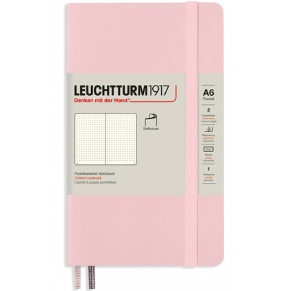 Записная книжка Leuchtturm «Pocket» A6 в точку розовая 123 стр.