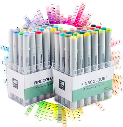 Finecolour Junior набор спиртовых маркеров 48 цветов в фирменных кейсах