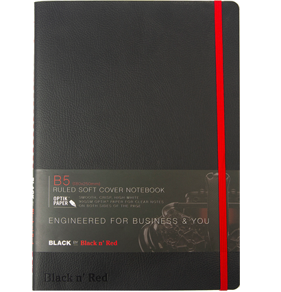 Блокнот Oxford Black'n'Red линейка мягкая обложка B5 / 72 листа