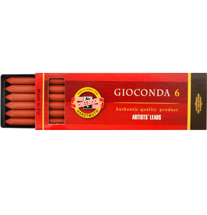 Грифели для цанговых карандашей Koh-I-Noor Gioconda 5.6 мм сангина коричневая красная 6 штук