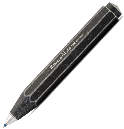 Ручка шариковая Kaweco AL Sport Stonewashed Black 1 мм алюминий в футляре черная