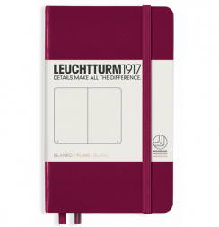 Записная книжка Leuchtturm «Pocket» A6 в линейку винная 187 стр.
