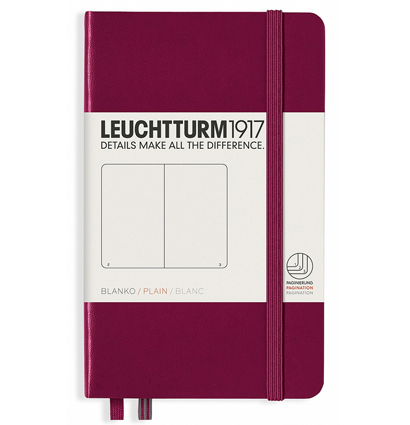 Записная книжка Leuchtturm «Pocket» A6 в линейку винная 187 стр.