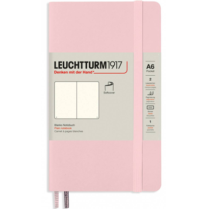 Записная книжка Leuchtturm «Pocket» A6 нелинованная розовая 123 стр.
