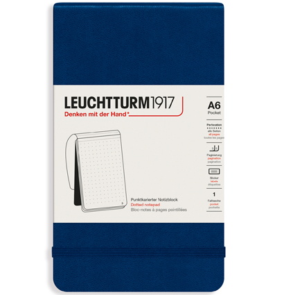 Блокнот Leuchtturm «Reporter Notepad Pocket» A6 в точку темно-синий 188 стр.