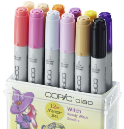 Набор маркеров COPIC CIAO 12 Witch с кистью (тематический)