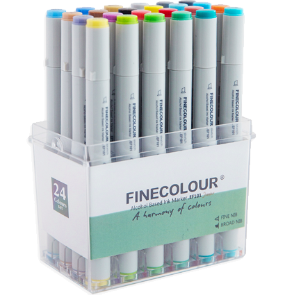 Finecolour Junior набор спиртовых маркеров 24 цвета в фирменном кейсе