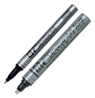 Маркер серебряный для каллиграфии Sakura Pen-Touch Calligrapher с архивными чернилами (для всех поверхностей)