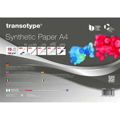 Бумага синтетическая Transotype Synthetic Paper A4 для маркеров / 10 листов / 158 гм