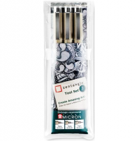 Набор ручек Zentangle Tool Set Sakura Pigma Micron черные 3 штуки