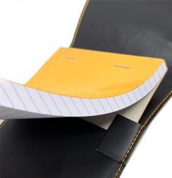 Блокнот в клетку Rhodia ePURE кожаная обложка оранжевый 8.4 х 11.5 см / 80 листов / 80 гм