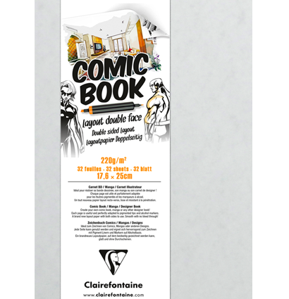 Бумага для маркеров двусторонняя Comic Book ClaireFontaine склейка А5 / 32 листа / 220 гм 