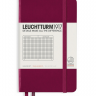Записная книжка Leuchtturm «Pocket» A6 в клетку винная 187 стр.