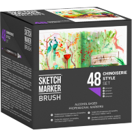 Набор 48 маркеров Sketchmarker Brush Pro "Шинуазри" на подставке