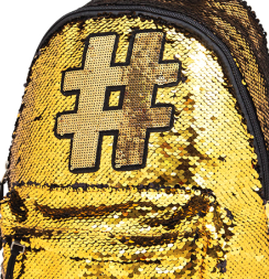 Рюкзак золотой блестящий Berlingo Glam Style Gold с одним отделением