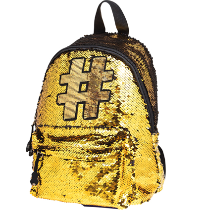 Рюкзак золотой блестящий Berlingo Glam Style Gold с одним отделением