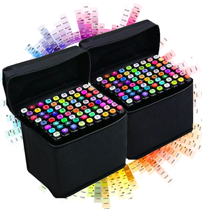 Finecolour Brush Marker набор маркеров с кистью 160 цветов в пенале-сумке