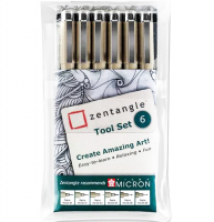 Набор ручек Zentangle Tool Set Sakura Pigma Micron черные 6 штук