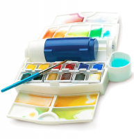 Акварель Cotman Winsor&Newton Field Plus в карманном наборе 12 цветов, кисть и аксессуары