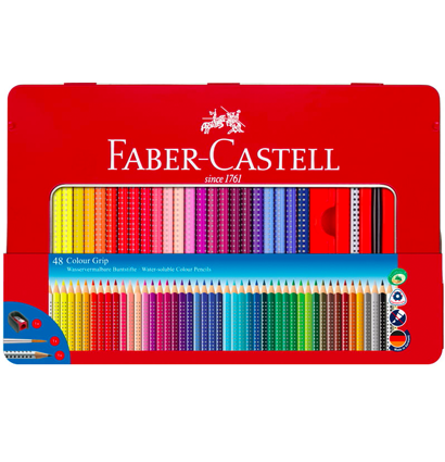 Цветные карандаши Faber-Castell Colour Grip 48 цветов набор в пенале, водорастворимые