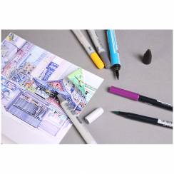 Скетчбук для маркеров двусторонняя бумага Comic Book ClaireFontaine склейка 22 х 22 см / 32 листа / 220 гм