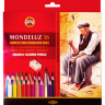 Карандаши акварельные Koh-I-Noor Mondeluz Old Man набор 36 цветов с кистью и точилкой купить в художественном магазине Скетчинг Про с доставкой