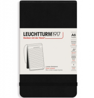 Блокнот Leuchtturm «Reporter Notepad Pocket» A6 в линейку черный 188 стр.