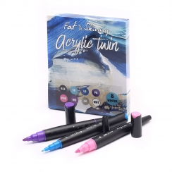 Двухсторонние акриловые маркеры Fat&Skinny Acrylic Twin набор 8 штук "Зима"