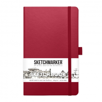 Скетчбук Sketchmarker маджента с твердой обложкой А5 / 80 листов / 140 гм