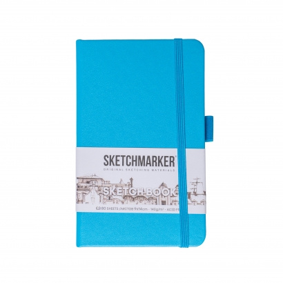 Скетчбук Sketchmarker синий карибский с твердой обложкой А6 / 80 листов / 140 гм