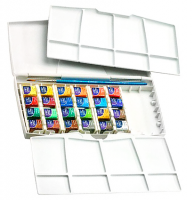 Акварель Cotman Winsor&Newton Painting Plus в наборе 24 цвета малые кюветы и кисть